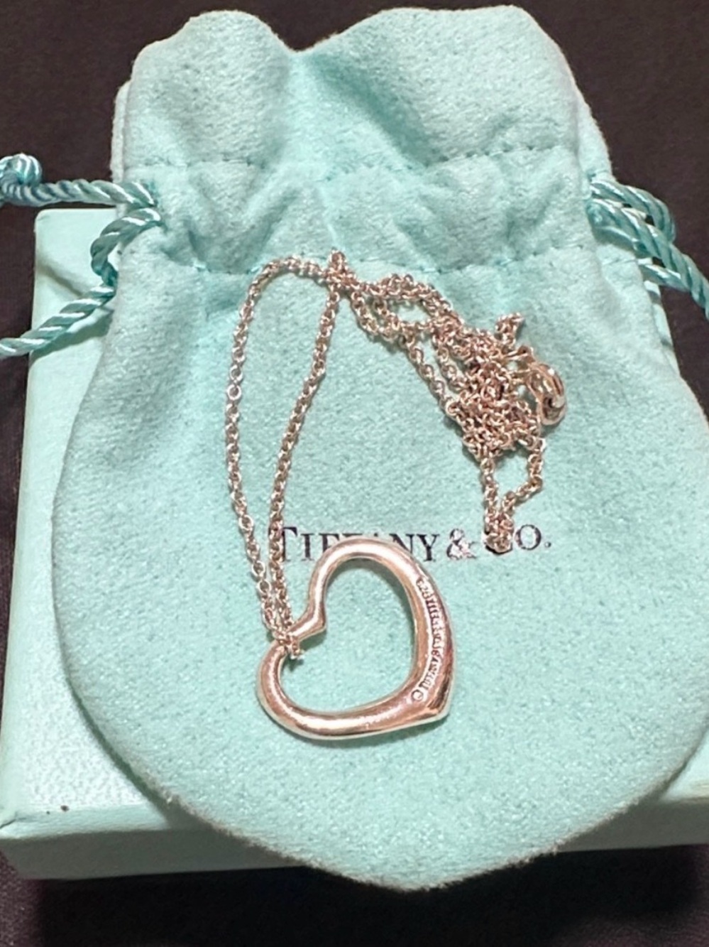 Tiffany & Co. Elsa Peretti Open Heart Silver Necklace